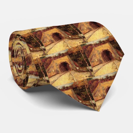 Weg met Underpass Viaduct door Vincent van Gogh Stropdas (Opgerold)