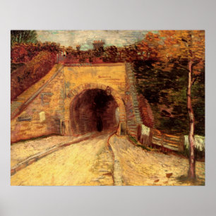 Weg met viaduct onderdoorgang door Vincent van Gog Poster