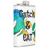 Weg met vissen Vangst en eten Heupfles (Rechts)