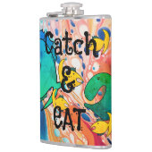 Weg met vissen Vangst en eten Heupfles (Links)