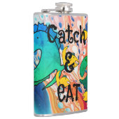 Weg met vissen Vangst en eten Heupfles (Rechts)