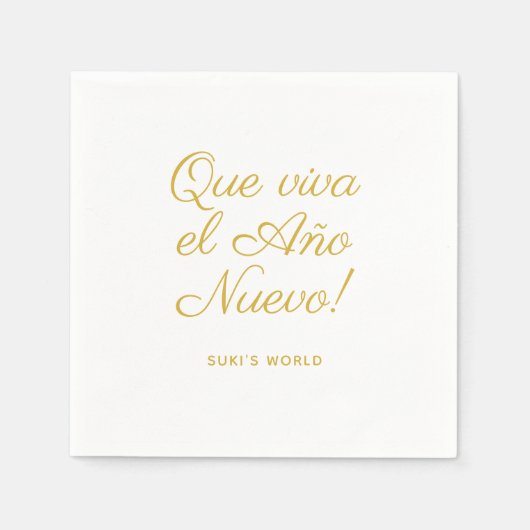 Weg met Viva El Año Nuevo! Leuke oudejaarsfeest Servet (Voorkant)