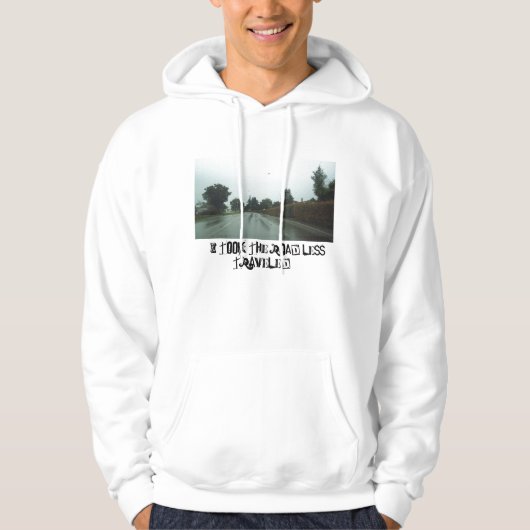 weg minder gereisd..... hoodie (Voorkant)