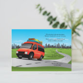 weg naar college party uitnodiging (Staand voorkant)