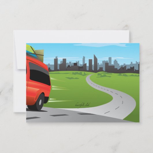 weg naar college party uitnodiging (Achterkant)