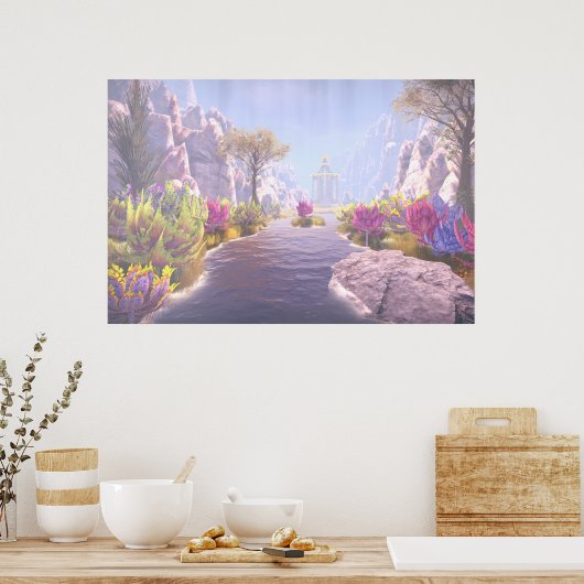 Weg naar de tempel poster (Keuken)