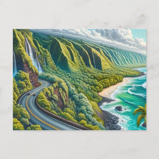 Weg naar Hana Maui Hawaii Briefkaart (Voorkant)