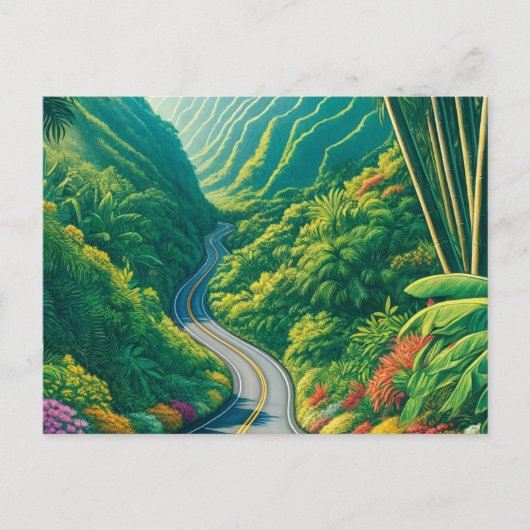 Weg naar Hana Maui Hawaii Briefkaart (Voorkant)