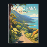 Weg naar Hana Maui Hawaii Reizen Kunst Vintage Briefkaart<br><div class="desc">Weg naar Hana in een vectorkunststijl. De Hana Highway is een 64, 4 mijl lang stuk van Hawaii Routes 36 en 360 dat Kahului verbindt met de stad Hana in het oosten van Maui.</div>