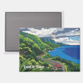 Weg naar Hana Maui Hawaii Reizen Magneet (Voorkant / Achterkant)