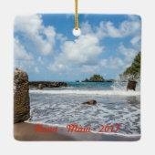 Weg naar Hana, Maui Keramisch Ornament (Achterkant)