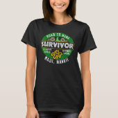 Weg naar Hana Survivor Curvy Palm Maui Hawaii T-shirt (Voorkant)