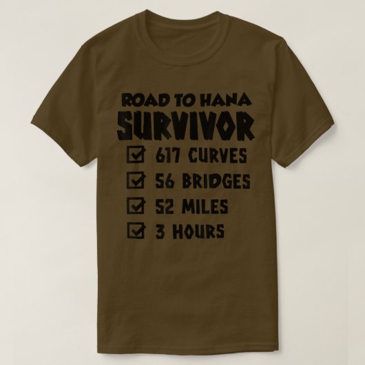 Weg naar Hana Survivor Maui Island Hawaiian Summer T-shirt (Design voorkant)