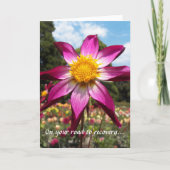 Weg naar herstel Roze Dahlia Floral Kaart (Voorkant)