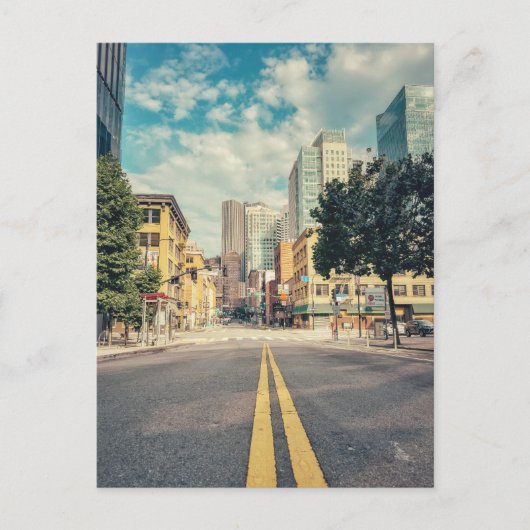 Weg naar het centrum van San Francisco Briefkaart (Voorkant)