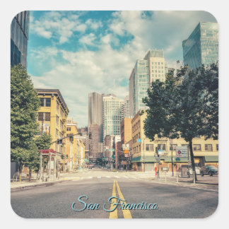 Weg naar het stadscentrum van San Francisco Vierkante Sticker