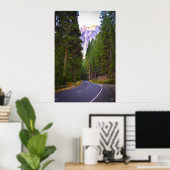 Weg naar het Yosemite-gebergte Poster (Thuiskantoor)