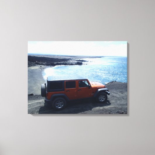 Weg naar het Zee Hawaii jeep offroad strand canvas (Voorkant)