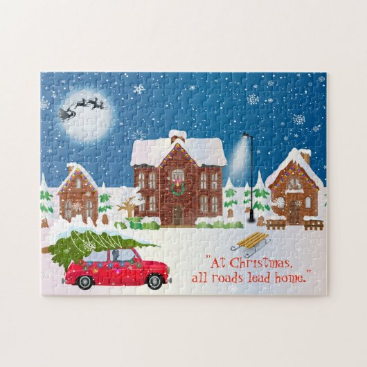 Weg naar Kerstmis_GC - Jigzaag Puzzle Legpuzzel (Horizontaal)