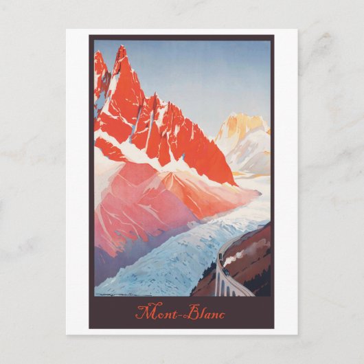 Weg naar Mont Blanc, vintage-reis Briefkaart (Voorkant)
