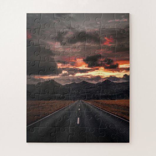Weg naar Mountain Sunset Legpuzzel (Verticaal)