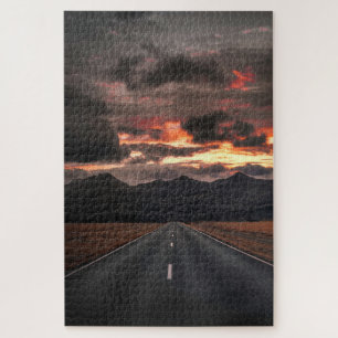 Weg naar Mountain Sunset Legpuzzel