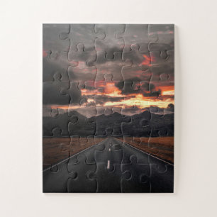 Weg naar Mountain Sunset Legpuzzel
