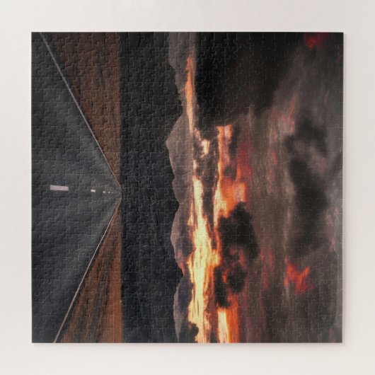 Weg naar Mountain Sunset Legpuzzel (Horizontaal)