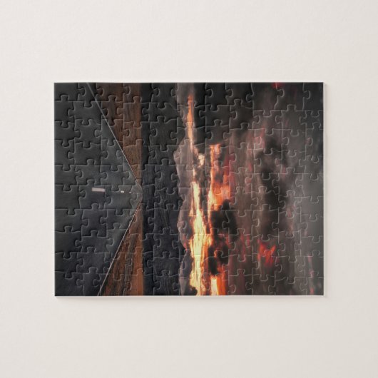 Weg naar Mountain Sunset Legpuzzel (Horizontaal)