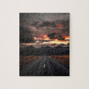 Weg naar Mountain Sunset Legpuzzel