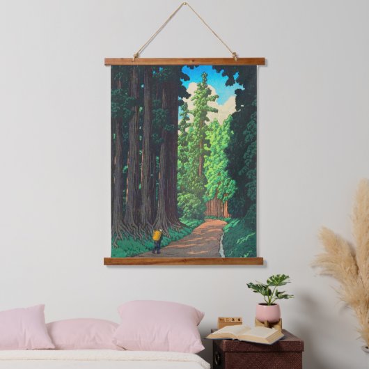 Weg naar Nikko door Kawase Hasui Japanse Kunst Hangend Wandkleed (Slaapkamer)