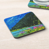 Weg naar Seward Alaska Abstract Impressionisme Bier Onderzetter (Linkerzijde)