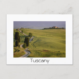 Weg naar Terrapille in Toscane briefkaart met witt