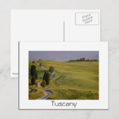 Weg naar Terrapille in Toscane briefkaart met witt (Voorkant / Achterkant)