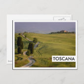 Weg naar Terrapille in Toscane, Toscana Briefkaart (Voorkant / Achterkant)