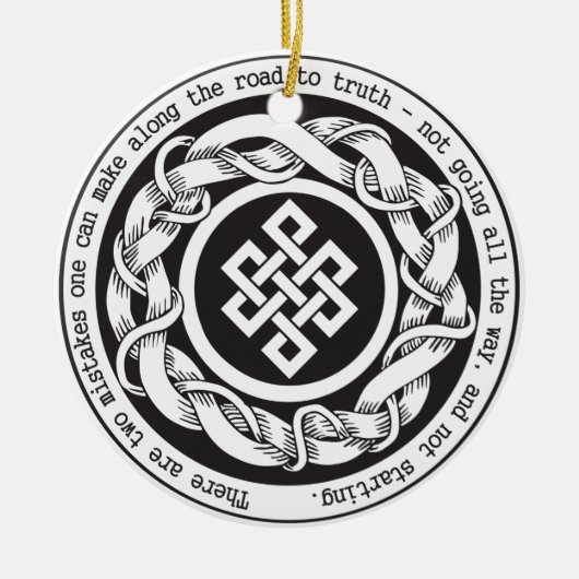 Weg naar waarheid eindeloze knoop keramisch ornament (Voorkant)