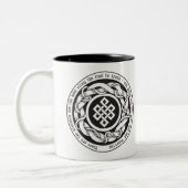 Weg naar waarheid eindeloze knoop tweekleurige koffiemok (Links)