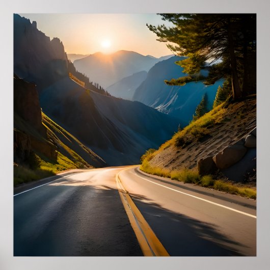 Weg naar zonsondergang poster (Voorkant)