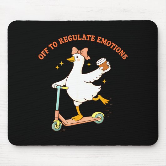Weg om emoties te reguleren grappige gans scooter muismat (Voorkant)