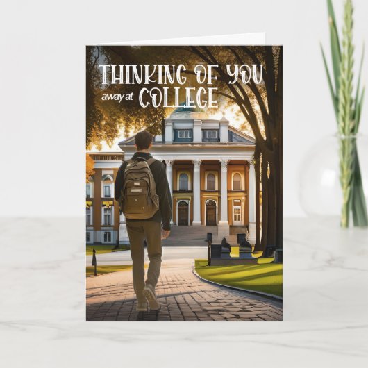 Weg op de universiteit Denken aan je mannelijke st Kaart (Voorkant)