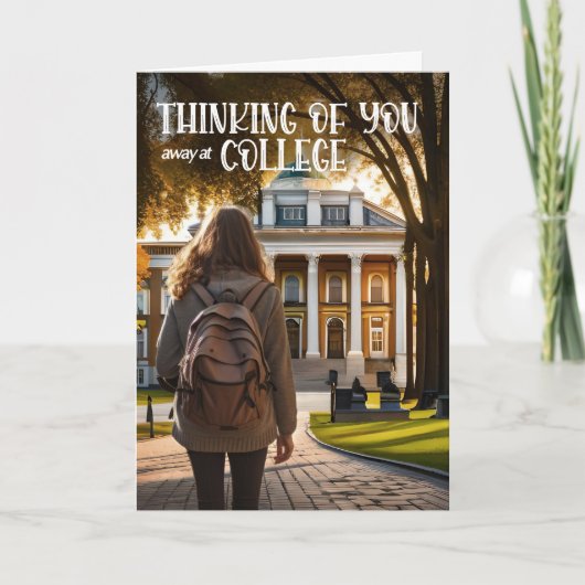 Weg op de universiteit Denken aan je Vrouw student Kaart (Voorkant)