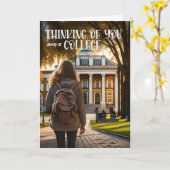 Weg op de universiteit Denken aan je Vrouw student Kaart (Gele Bloem)