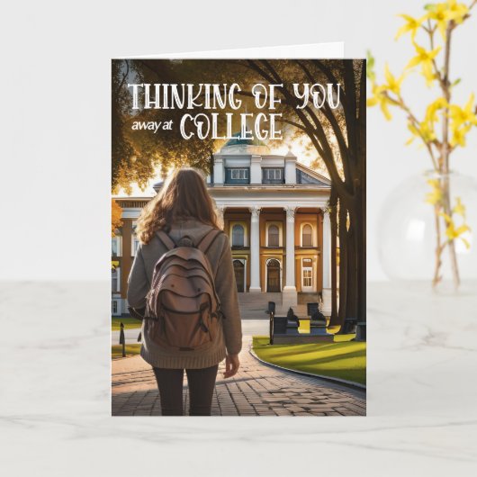 Weg op de universiteit Denken aan je Vrouw student Kaart (Gele Bloem)