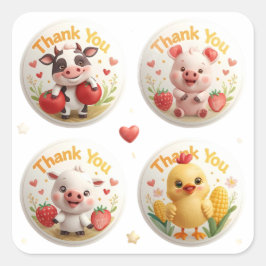 Weg op het Boerderij - Schattigee Dank U Stickers