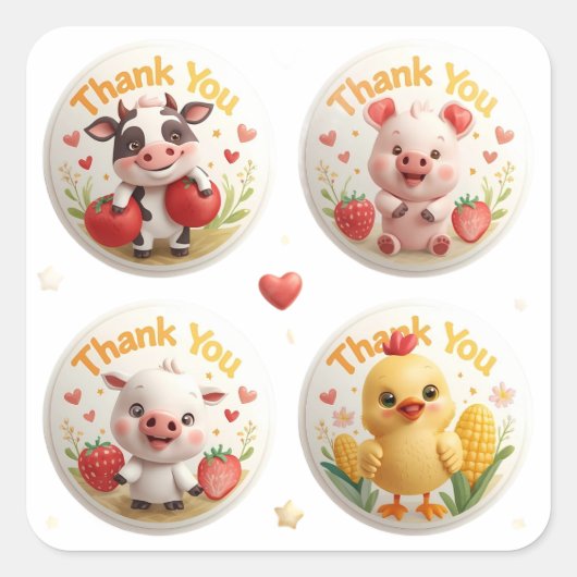 Weg op het Boerderij - Schattigee Dank U Stickers (Voorkant)