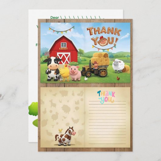 Weg op het Boerderij - Verjaardag Dank u kaart (Voorkant / Achterkant)