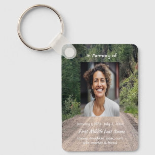 Weg pad herdenkingsgebedskaart foto aandenken sleutelhanger