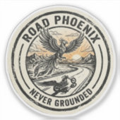 Weg Phoenix Nooit Gegrond Motorrijder Sticker (Voorkant)