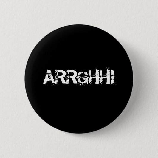 WEG! Pirate Shout / Scream. Zwart Ronde Button 5,7 Cm (Voorkant)
