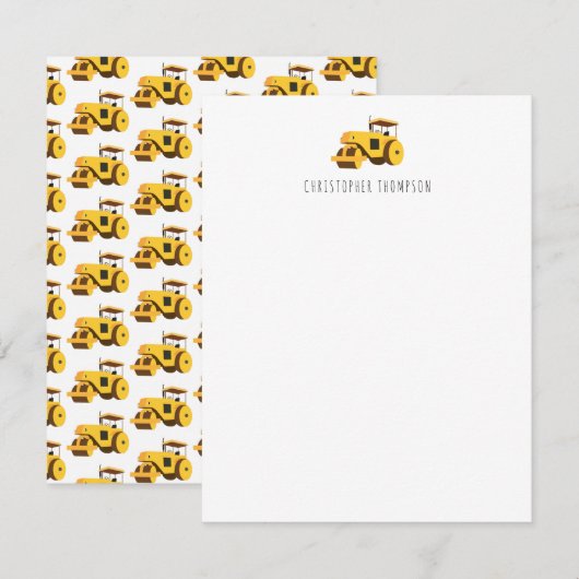 Weg Roller Kinder Bouw Notitiekaartje (Voorkant / Achterkant)